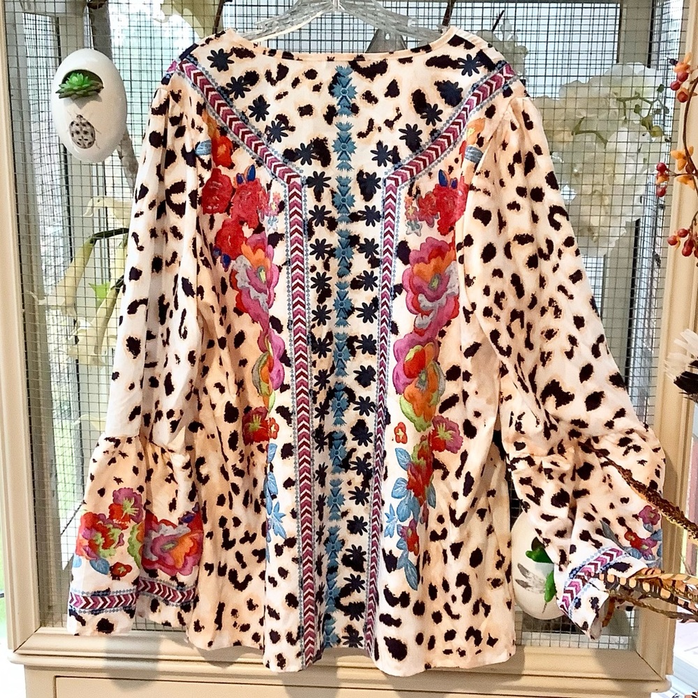 Misslook Multicolor Floral and Leopard Print Tunic - Picture 6 of 6
